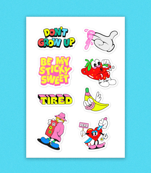 Sticker sheet – Tired