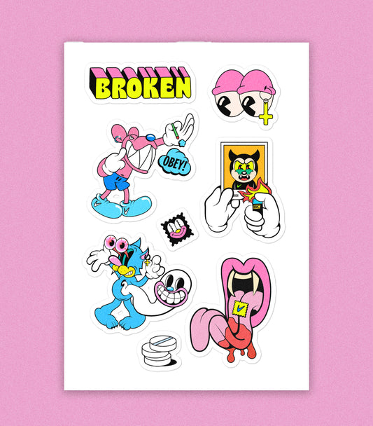 Sticker Sheet – Broken Edition
