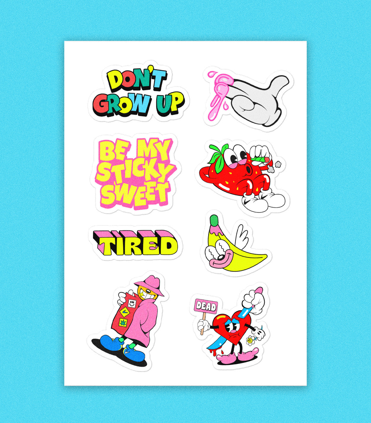 Sticker sheet – Tired