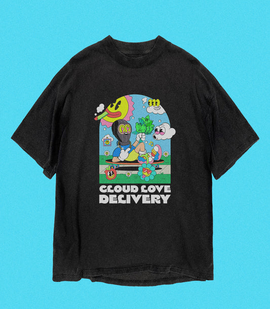 Cloud love delivery Oversized Tee