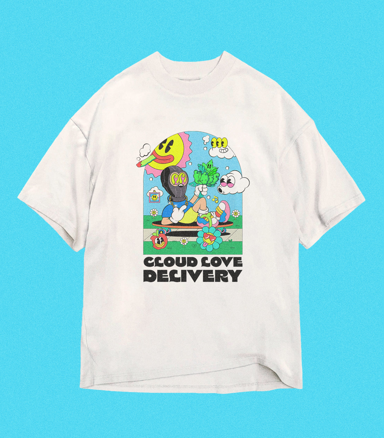 Cloud love delivery Oversized Tee
